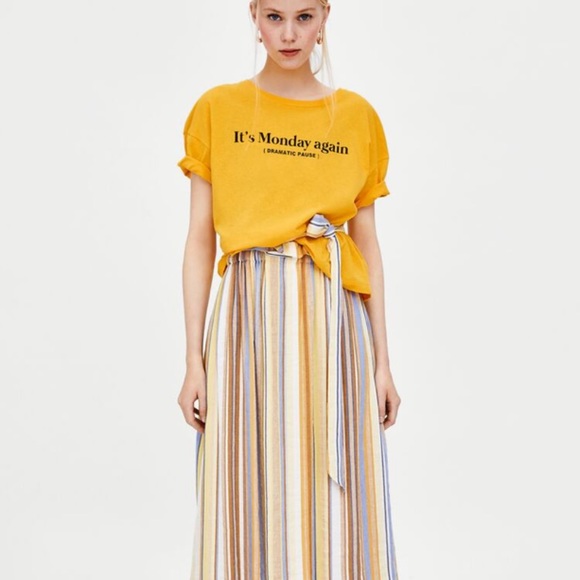 Zara Front Slogan Tee Shirt | Poshmark
